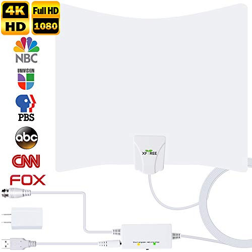 TV Antenna - 2019 Update Digital Amplified Indoor HD TV Antenna 130 Miles Range Amplifier Signal Booster Support 4K 1080P UHF VHF Freeview Channels and 16.5ft Longer Coax Cable TV Antenna - 2019 Update Digital Amplified Indoor HD TV Antenna 130 Miles Range Amplifier Signal Booster Support 4K 1080P UHF VHF Freeview Channels and 16.5ft Longer Coax Cable