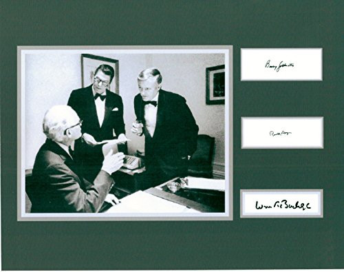 President Ronald Reagan, Barry Goldwater, William F. Buckley Jr, 8 X 10 Photo Display Autograph on Glossy Photo Paper