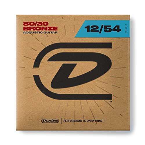 Dunlop DAB1254 Acoustic 80/20 Bronze Guitar Strings, Light, .012.054, 6 Strings/Set