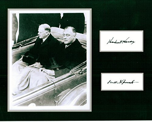 President Franklin D. Roosevelt  and  Herbert Hoover 8 X 10 Photo Display Autograph on Glossy Photo Paper