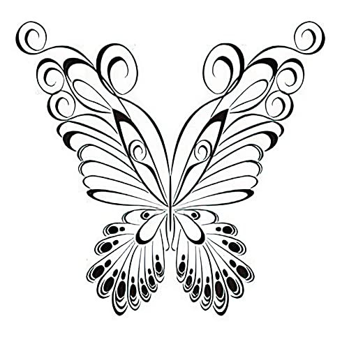Tattoo design 6 Sheets Temporary Tattoos Black and White Butterfly Temporary tattoo Neck Arm Chest for Women Men Adults 3.7 X 3.7 Inch
