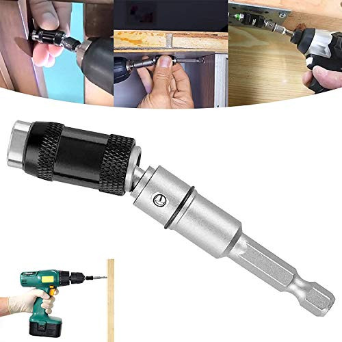 Magnetic Pivot Drill Bit Holder, 1/4" Impact Tough Bit Holder with 20 Pivot Mode,Impact Magnetic Pivoting Bit Tip Holder Drill Bit -Silver-