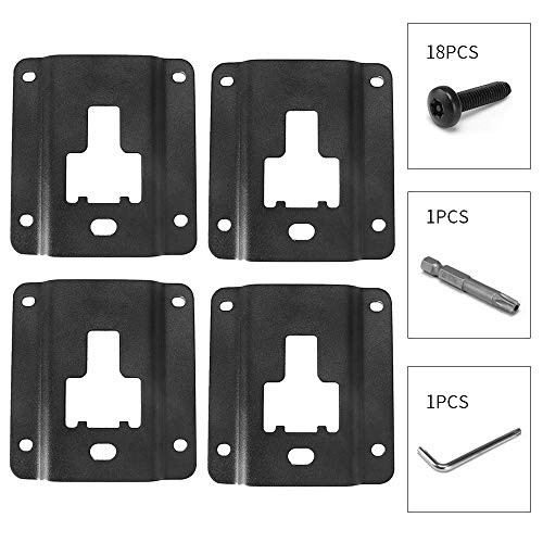 Marchfa Ford Car Tie Down Hooks Bracket Reinforcement Panel for Ford F150 F250 F350, Truck Bed Rails Cargo Load Hook Steel Interface Plates