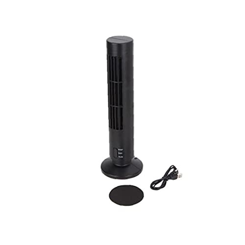 Comfort Control Tower Fan Slim Design Mini Oscillating Tower Fan Quiet Personal Desktop Bladeless Cooling Fan for Indoor Office Home Desk Use Black Fan