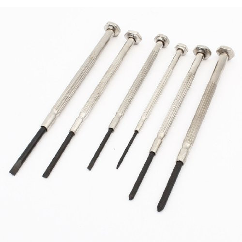 Aexit Watch Repair Screwdrivers Tool 01 Phillips Slotted Screwdriver Set 6 in 1 Screwdriver Sets Silver Tone