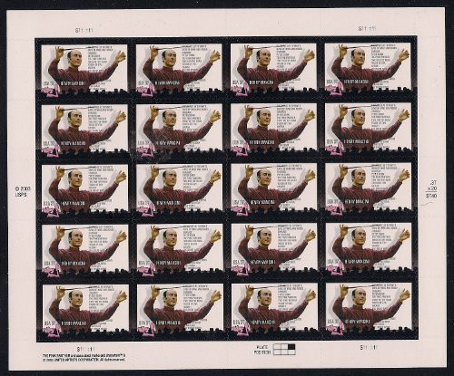 Henry Mancini Conductor of Pink Panther Sheet of 20 MNH US Postage Stamps Scott 3839 by USPS by USPS Henry Mancini Conductor of Pink Panther Sheet of 20 MNH US Postage Stamps Scott 3839 by USPS by USPS