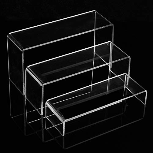 3 Tier Clear Acrylic Display Stand Multi-Functional Shoes Storage Rack Shoes Display Racks Shoe Riser Stand Watch Cosmetics Display Organizer Holder Collectibles Showing Stand Storage Shelf Risers