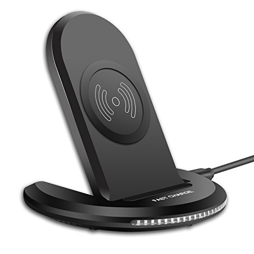 Venoro Fast Wireless Charger 10W Wireless Charging Pad Stand for Samsung Galaxy S10 S10 Plus/Note 9 / S9 / S9 Plus/Note 8 / S8 / S8 Plus, Standard Qi Charger for iPhone XR/XS/XS Max/X(Black)