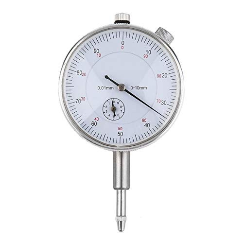 CosyluShop Dial Indicator Gauge,Professional Precision Tool 0.01Mm Accuracy Measurement Instrument Dial Indicator Gauge Stable Performance-Silver-