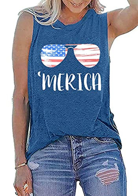 Umsuhu American Flag Graphic Tank Tops for Women Sleeveless Graphic Tank Tops Tees Shirts -X-Large, B-Light Blue- Umsuhu American Flag Graphic Tank Tops for Women Sleeveless Graphic Tank Tops Tees Shirts -X-Large, B-Light Blue-