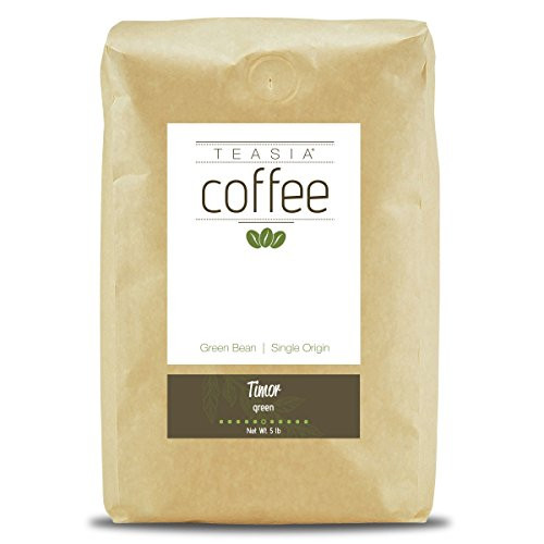 Teasia Coffee, Timor, Single Origin, Green Unroasted Whole Coffee Beans, 5-Pound Bag