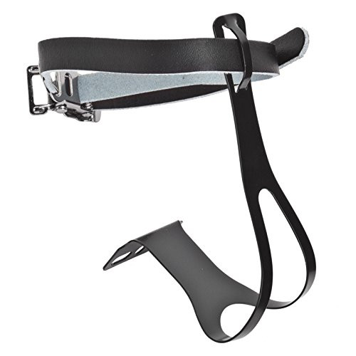 Sunlite Racing Toe Clips w/Leather Strap, XL, Black