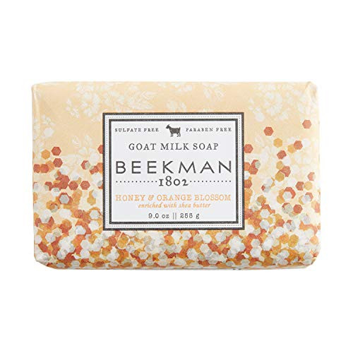 Beekman 1802 - Goat Milk Bar Soap - Honey and Orange Blossom - Exfoliating and Moisturizing Goat Milk Cleansing Bar with Lactic Acid, Great for Sensitive Skin - For Hands and Body - 9 oz Beekman 1802 - Goat Milk Bar Soap - Honey and Orange Blossom - Exfoliating and Moisturizing Goat Milk Cleansing Bar with Lactic Acid, Great for Sensitive Skin - For Hands and Body - 9 oz
