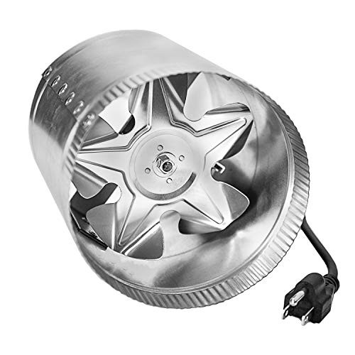 iPower GLFANXBOOSTER8-a 8 Inch 420 CFM Booster Inline Duct Vent Blower Exhaust and Intake HVAC Fans, 8", Silver