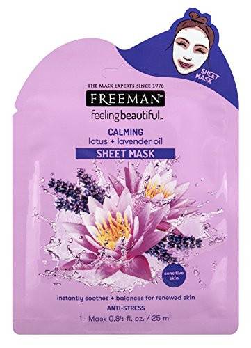 Freeman Facial Lotus plusLavendar Oil Calming Sheet Mask -6 Pieces-