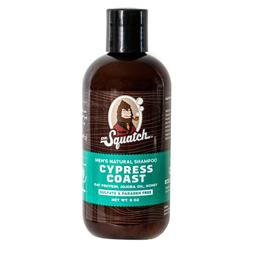 Dr. Squatch Cypress Coast Shampoo for Men  Keep Hair Looking Full, Healthy, Hydrated  Naturally Sourced and Moisturizing Men's Shampoo with Organic Tea Tree Oil