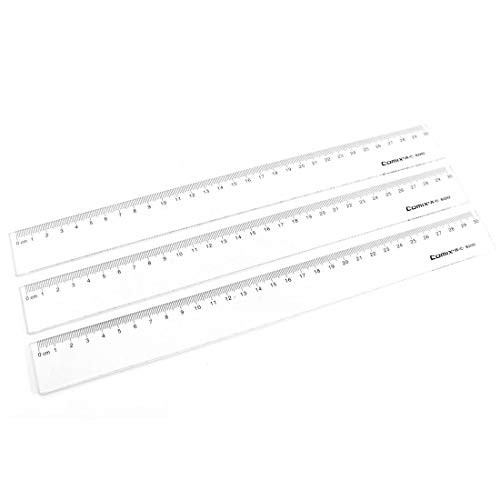 Aexit 3PCS 30cm Measuring Tools Measurement Clear Plastic Ruler Straight Metric for Students Model:10as357qo49