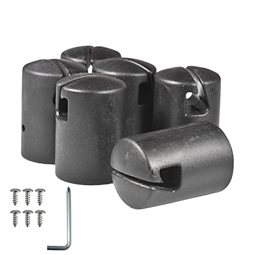 Besokuse 6pcs Trampoline Enclosure Pole Cap for Flat Steel Sheet Top Ring System, Thickened and Durable, Black