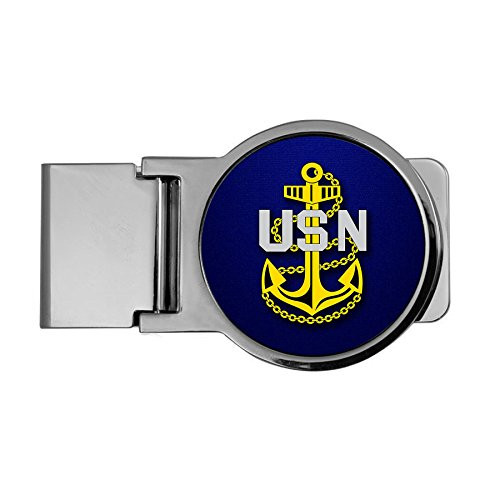 ExpressItBest Premium Money Clip - US Navy Chief Petty Officer, Rank ins -Collar Device-