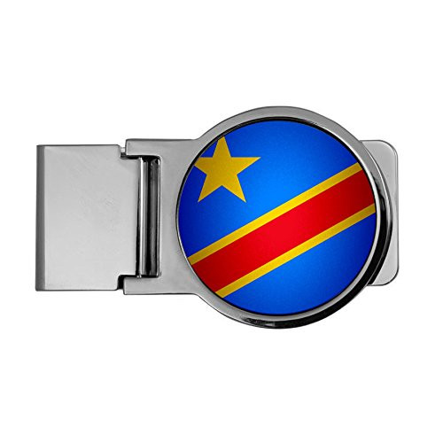 ExpressItBest Premium Money Clip - Flag of Congo -Dem Rep- Congolese - Round Design