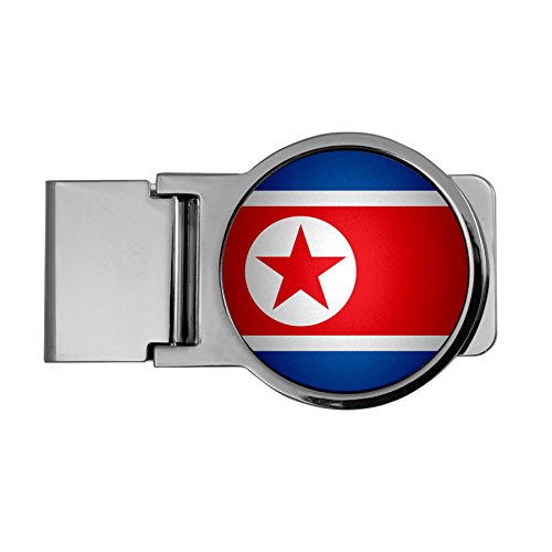 ExpressItBest Premium Money Clip - Flag of North Korea -Korean- - Round Design