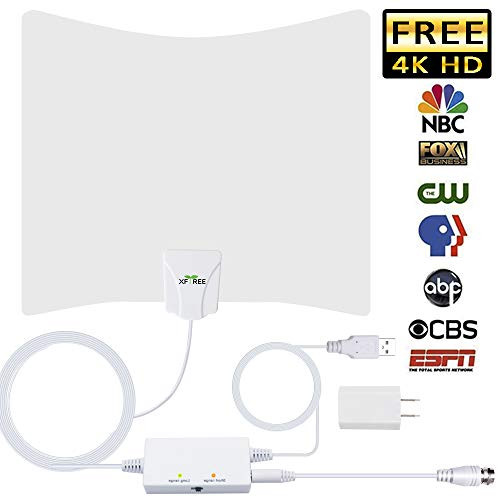 HDTV Antenna 130 Miles Long Range Indoor Digital HDTV Antenna with 2019 New Detachable Amplifier Signal Booster Free Local Channels 4K HD 1080P VHF UHF All TV's - 16.5ft Coaxial Cable HDTV Antenna 130 Miles Long Range Indoor Digital HDTV Antenna with 2019 New Detachable Amplifier Signal Booster Free Local Channels 4K HD 1080P VHF UHF All TV's - 16.5ft Coaxial Cable