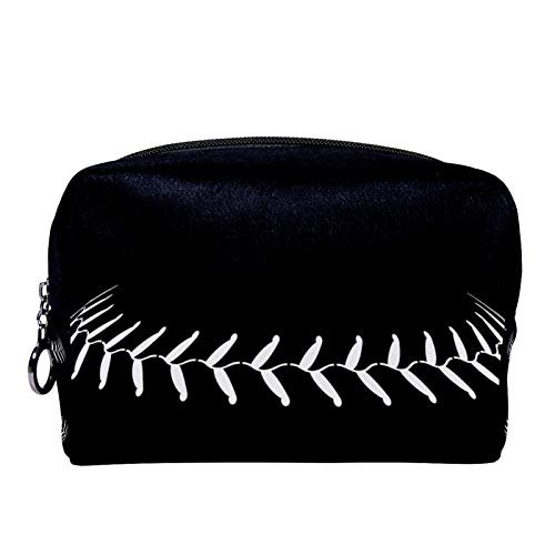 Makeup Toiletry Bag for Women Girls Purse Cosmetic Travel Kit Organizer Baseball Lace Ball
