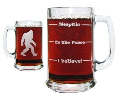 Bigfoot Drink 'Till You Believe 15oz. Beer Mug with Handle - Engraved on Both Sides AND the bottom!