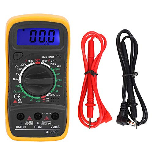LeXiangLANGood Digital Multimeter DC AC Voltmeter, Ohm Volt Amp Test Meter, Electric Tester Ohmmeter with Diode and Continuity, Backlit Display and Insulated Rubber Case Kickstand