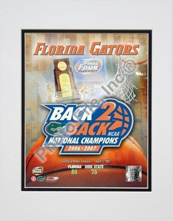 Florida Gators 2007 NCAA Back to Back Championships Double Matted 8" x 10" Photograph -Unframed-