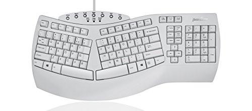 Perixx PERIBOARD-512 Ergonomic Split Keyboard - Natural Ergonomic Design - White - Bulky Size 19.09"x9.29"x1.73"