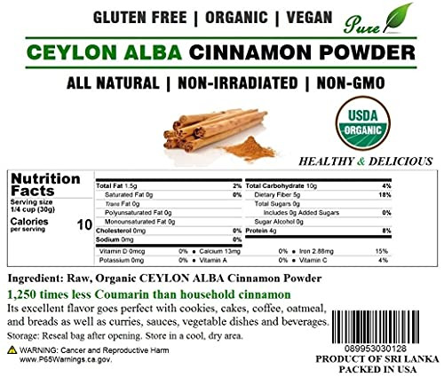 1 LB-16oz- CEYLON ALBA GRADE Cinnamon Powder 100 percent ORGANIC PURE Premium CEYLON ALBA GRADE Cinnamon Powder, SRI LANKA 1 LB-16oz- CEYLON ALBA GRADE Cinnamon Powder 100 percent ORGANIC PURE Premium CEYLON ALBA GRADE Cinnamon Powder, SRI LANKA