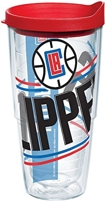Tervis 1189896 NBA Los Angeles Clippers Colossal Tumbler with Wrap and Red Lid 24oz, Clear Tervis 1189896 NBA Los Angeles Clippers Colossal Tumbler with Wrap and Red Lid 24oz, Clear
