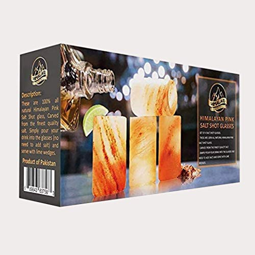 Pink Himalayan Salt Shot Glasses Hand Carved From 100 percent Natural Pink Salt Glasses Add Light Flavor To Food Cooking Accessory Tequila Shot Glasses Himalayan Salt Luxurious Holiday Gift Pack - Set of 4