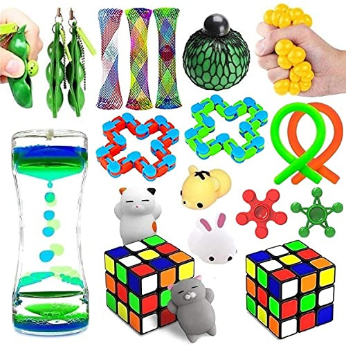 Sensory Fidget Toys Set Stress Relief Kits for Kids Adults,School Classroom Rewards Party Favors Carnival Treasure Box Prizes,Pinata Goodie Bag Fillers