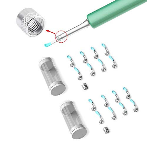 BEBIRD Ear Cleaner Tips, 16 Pieces Waterproof Silicone Ear Spoon for Ear Wax Removal Endoscope,BEBIRD Original Replacement Accessories Set for M9 Pro/X11 Pro/C3 Pro/K10/X17 Pro/T5 -Latest Version-