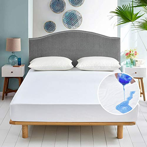 RUIKASI Mattress Pad Protector King 100% Waterproof Mattress Pad Cover, Polyester Jersey Bed Sheet with 16 Deep Pocket,Soft and Breathable Hypoallergenic Vinyl Free (King,White) RUIKASI Mattress Pad Protector King 100% Waterproof Mattress Pad Cover, Polyester Jersey Bed Sheet with 16 Deep Pocket,Soft and Breathable Hypoallergenic Vinyl Free (King,White)