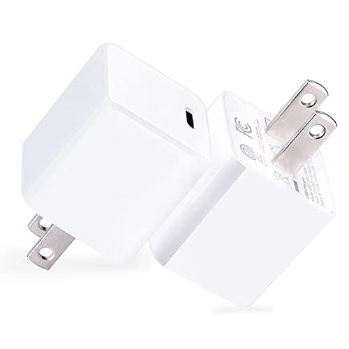 USB C Charger 2-Pack, Mini PD20W Wall Charger Power Adapter with Foldable Plug, USB C Adapter Wall Charger 20W PD Power Charger