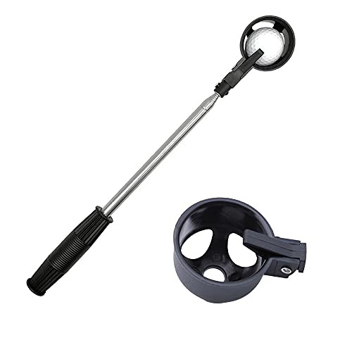 Stainless Golf Ball Retriever, Extendable Ball Retriever Tool Water Telescopic Automatic Locking Scoop Golf Ball Grabber for Putter, Golf Accessories, Gifts for Golfer