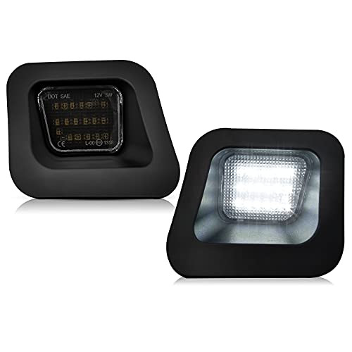 AlyoNed Full LED License Plate Light Tag Lamp Assembly Smoke Lens Compatible with Dodge 2002-2010 RAM 1500, 2003-2010 Dodge RAM 2500/3500, RAM 2010-2018 1500, RAM 2010-2018 2500/3500 Truck Pickup