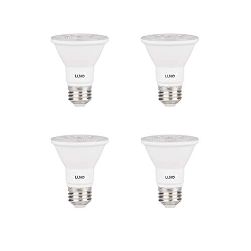 LUNO PAR20 Dimmable LED Bulb, CRI 90 plus, 8W -50W Equivalent-, 500 Lumens, 5000K -Daylight-, Medium Base -E26-, UL  and  Energy Star -4-Pack-