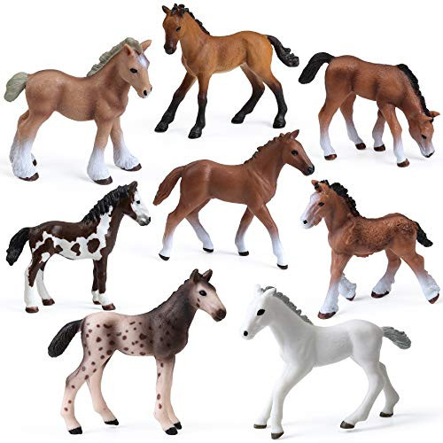 8PCS Horse Foal Toy Figures, Realistic Horse Pony Toy, Plastic Horse Figurines, Horse Animal Toys for Girls and Boys, Horse Club Cake Topper Party Decoration 8PCS Horse Foal Toy Figures, Realistic Horse Pony Toy, Plastic Horse Figurines, Horse Animal Toys for Girls and Boys, Horse Club Cake Topper Party Decoration