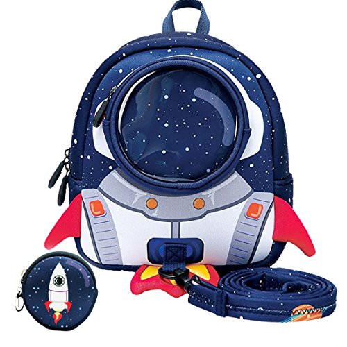 Rocket Toddler Backpack with Leash,3-9 Years Anti-lost Kids Backpack,Children Backpack for boys girls