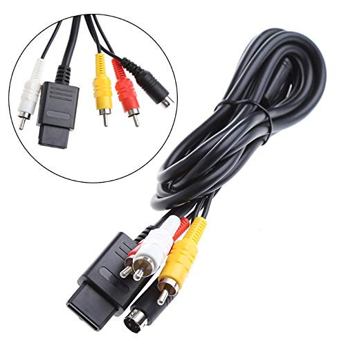 WICAREYO 6ft AV TV S Video AV Cable for Gamecube SNES NGC N64 Console