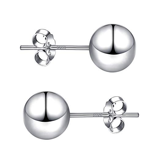 925 Sterling Silver Ball Stud Earrings Available in 3mm-10mm Bead Studs Hypoallergenic Jewelry -7mm- 925 Sterling Silver Ball Stud Earrings Available in 3mm-10mm Bead Studs Hypoallergenic Jewelry -7mm-