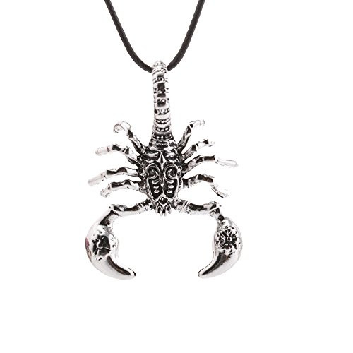 New Mens Scorpion Necklace Polished Gothic Biker Mens Necklace with Cord Chain Jewelry New Mens Scorpion Necklace Polished Gothic Biker Mens Necklace with Cord Chain Jewelry