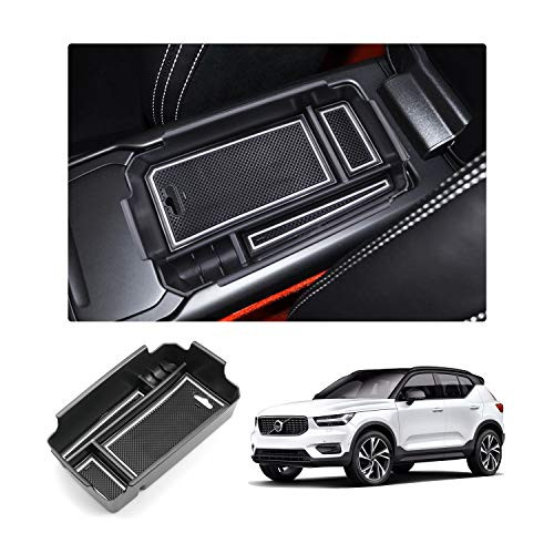YEE PIN Center Console Organizer Tray Armrest Box Secondary Storage Insert ABS Materials Tray Compatible with XC40 SUV 2018 2019
