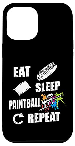 iPhone 12 Pro Max Funny Eat Sleep Paintball Repeat Paintballer Case