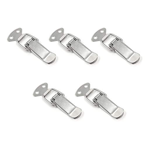 Tulead 5PCS Toggle Latches Toolbox Latch Locking Catch Clamps Stainless Steel Hasp Latch 2.87" Length Toggle Latch Catches with Mounting Screws for Box,Cabinet,Chest