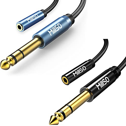 MillSO 1/4 to 3.5mm Headphone Adapter TRS 6.35mm 1/4 Male to 3.5mm 1/8 Female Stereo Jack Audio Adapter for Amplifiers, Guitar, Keyboard Piano, Home Theater, Mixing Console, Headphones